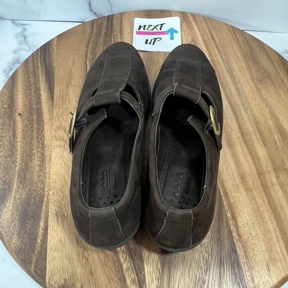 ECCO Womens Brown Suede Portugal Slip On Buckle Brown Shoes EU 41 US 10.5-11 - Picture 7 of 8